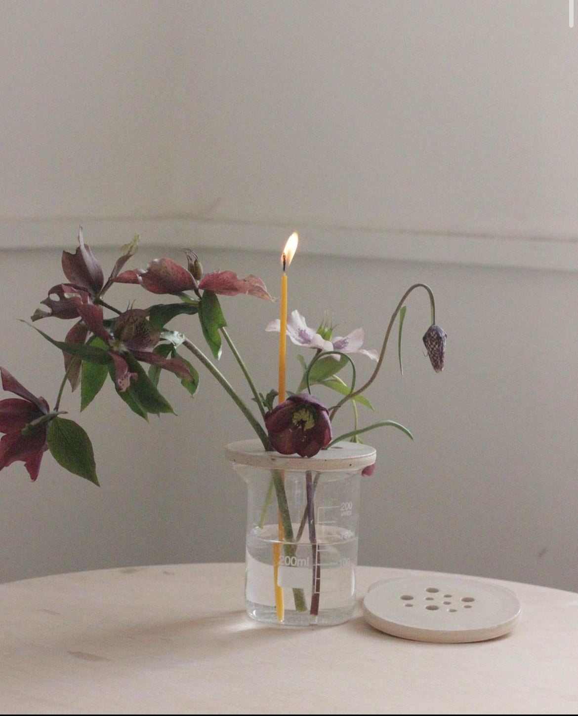 Wheel Thrown Floral Jar Holder by Eleanor Torbati