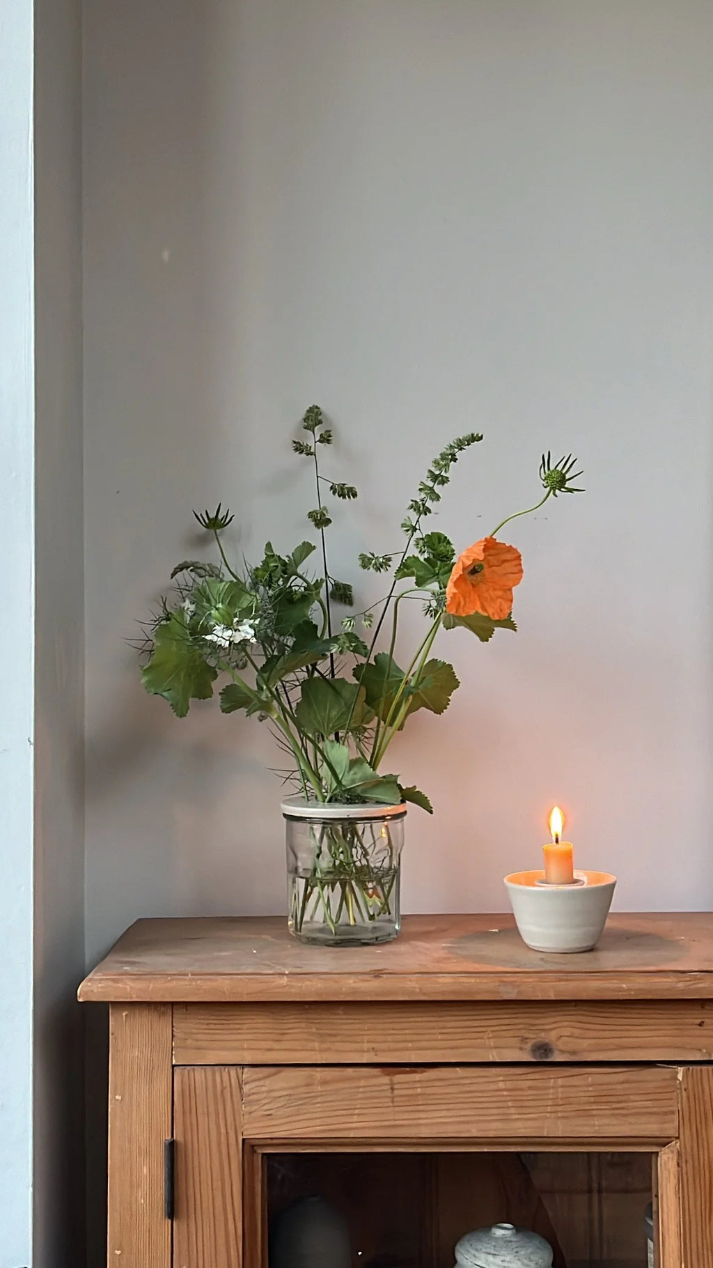 Wheel Thrown Floral Jar Holder