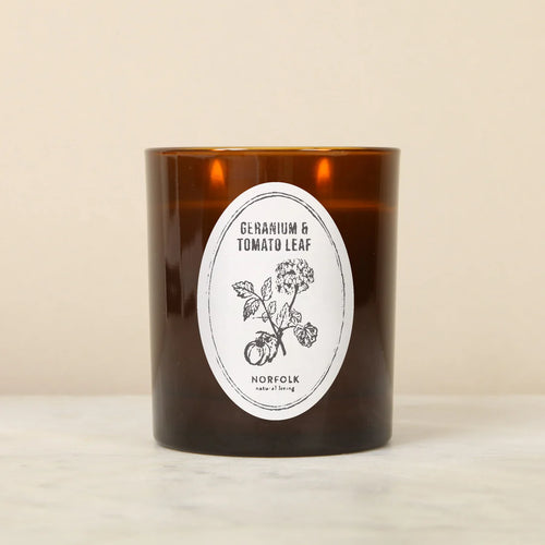 Botanical Candle - Geranium & Tomato Leaf by Norfolk natural living