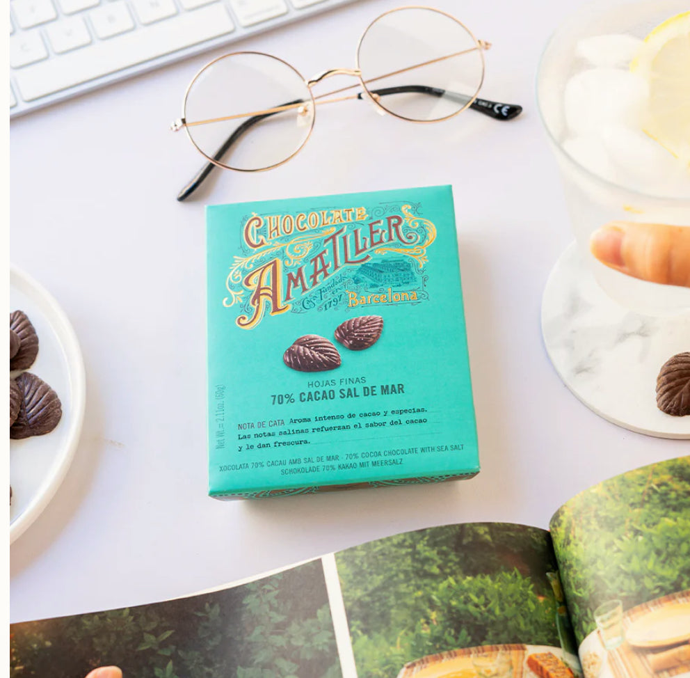 Amatller Salted 70% Dark Chocolate Leaves 60g