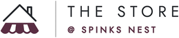 The Store at Spinks Nest logo: a house outline with a striped plum shop awning