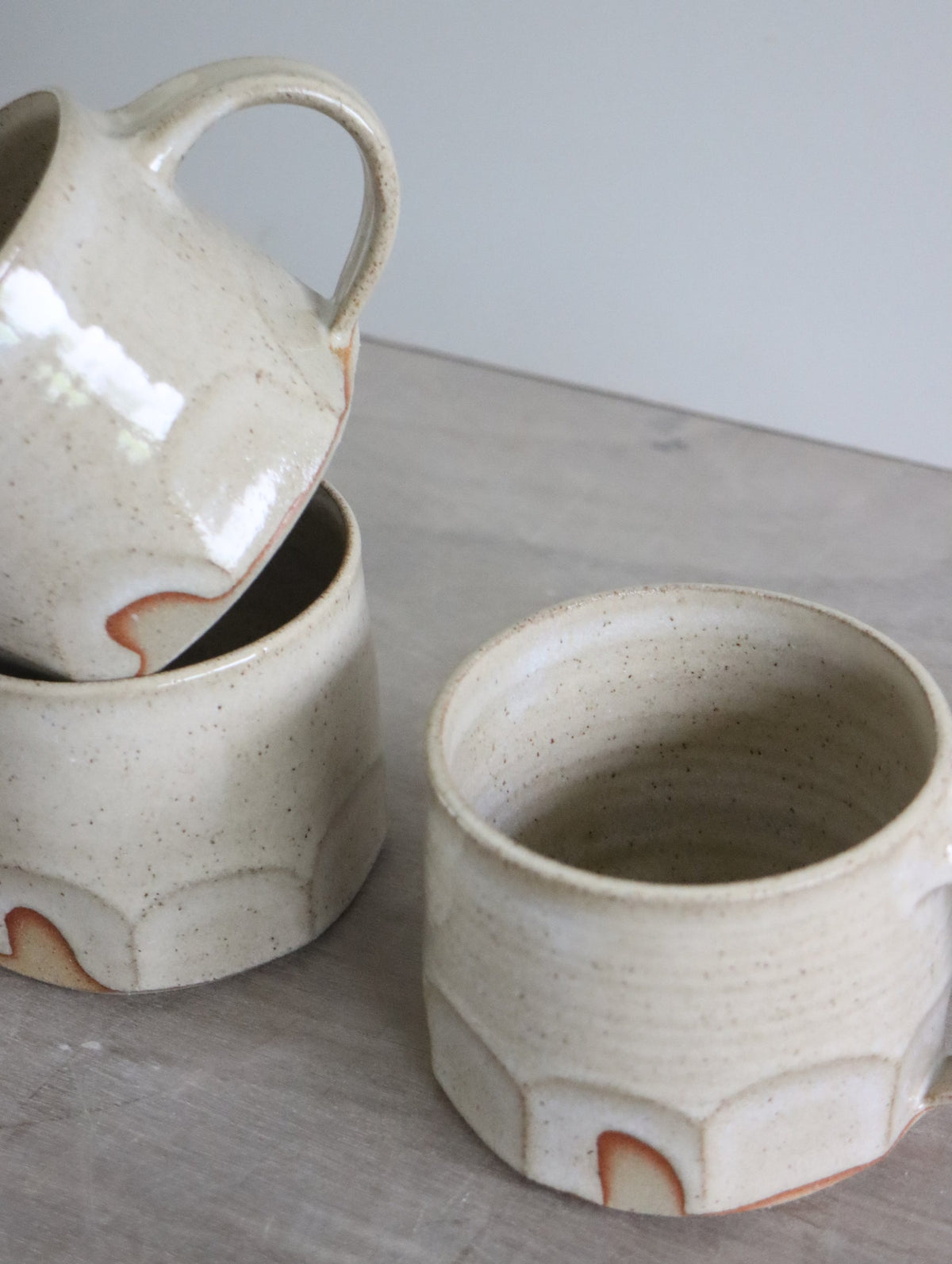 White speckle faceted mug by Hannah Burgess Ceramics, view 3